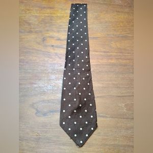 Vintage Arthur Frederick Tie, Brown with White Polka Dots, Fun!